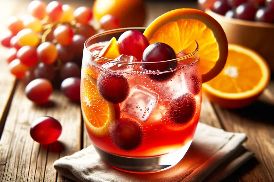 Roter Traubensaft-Spritzer - ein köstlicher alkoholfreier Cocktail